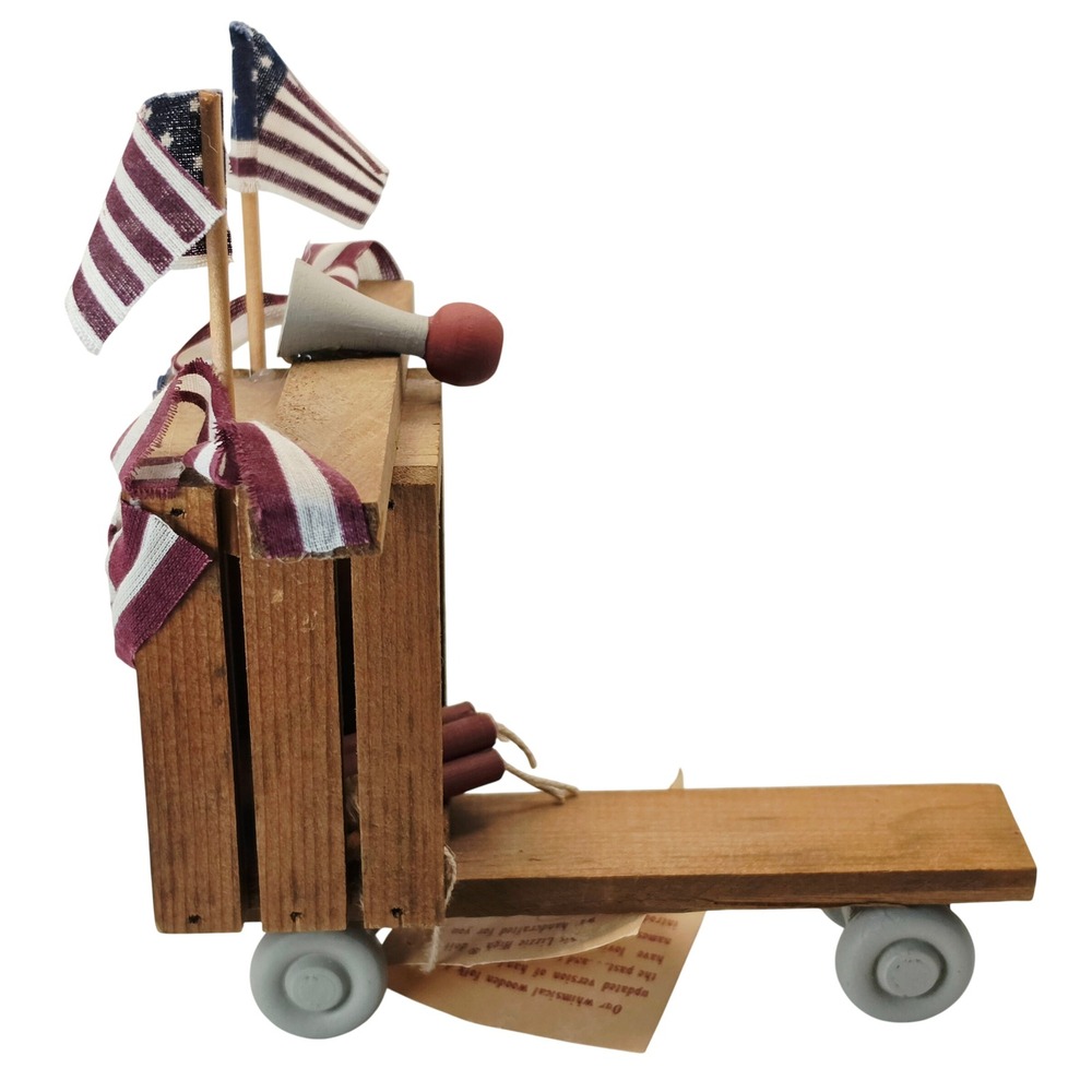 Lizzie High 1991 Michael Bowman Patriotic Wooden Scooter Folk Art Americana